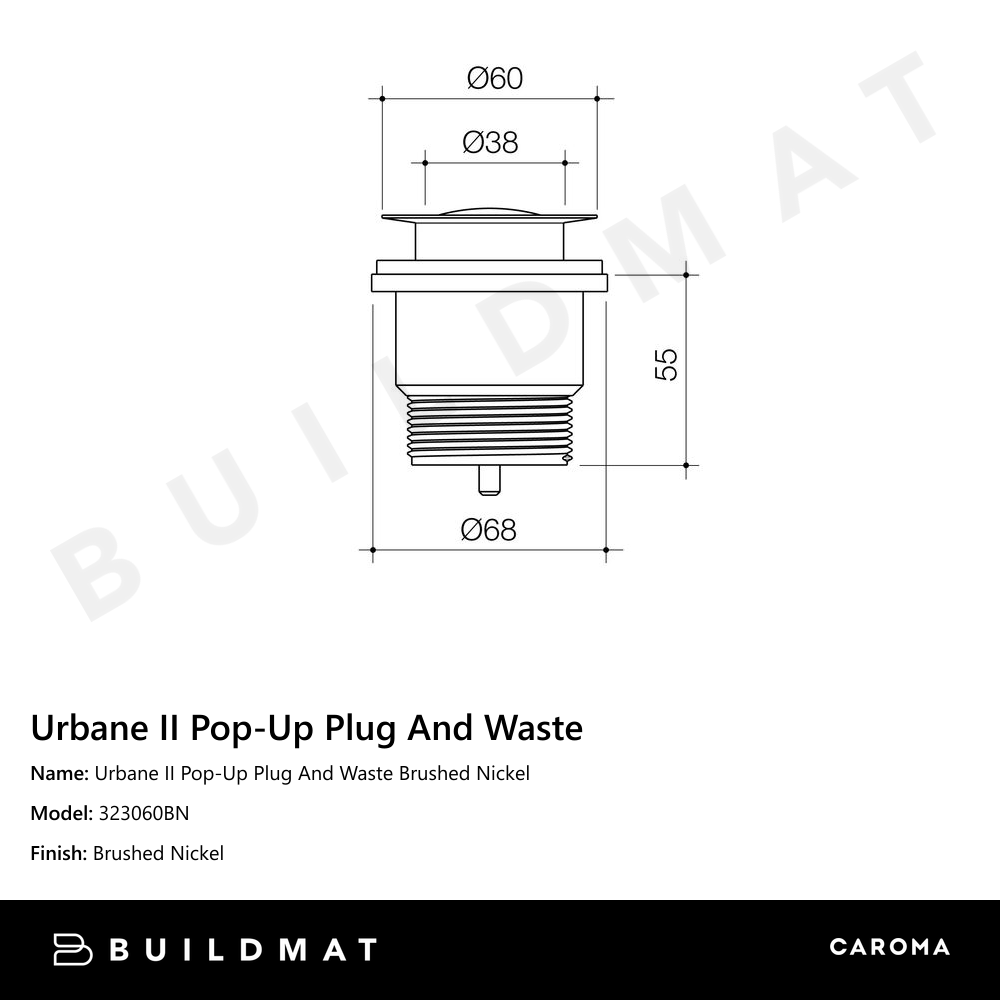 Urbane II Pop-Up Plug & Waste Brushed Nickel