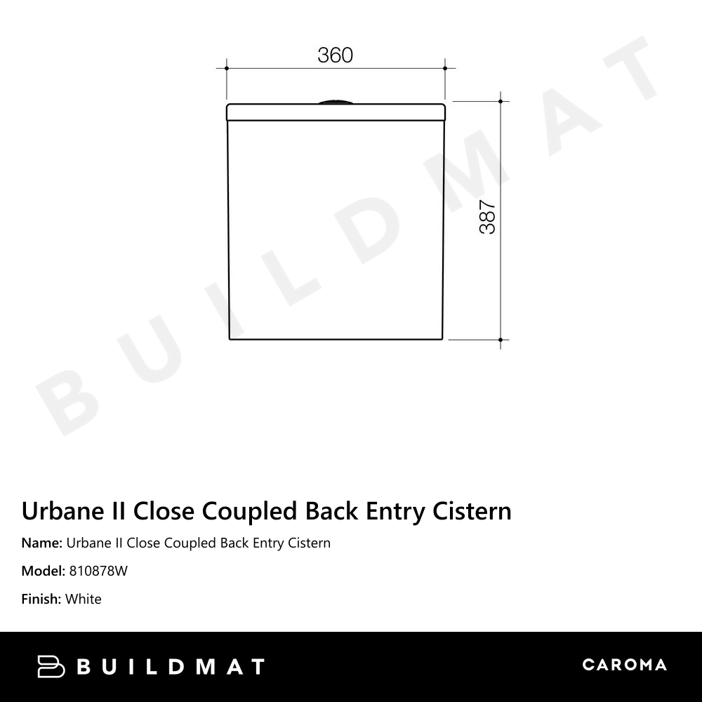 Urbane II Close Coupled Back Entry Cistern