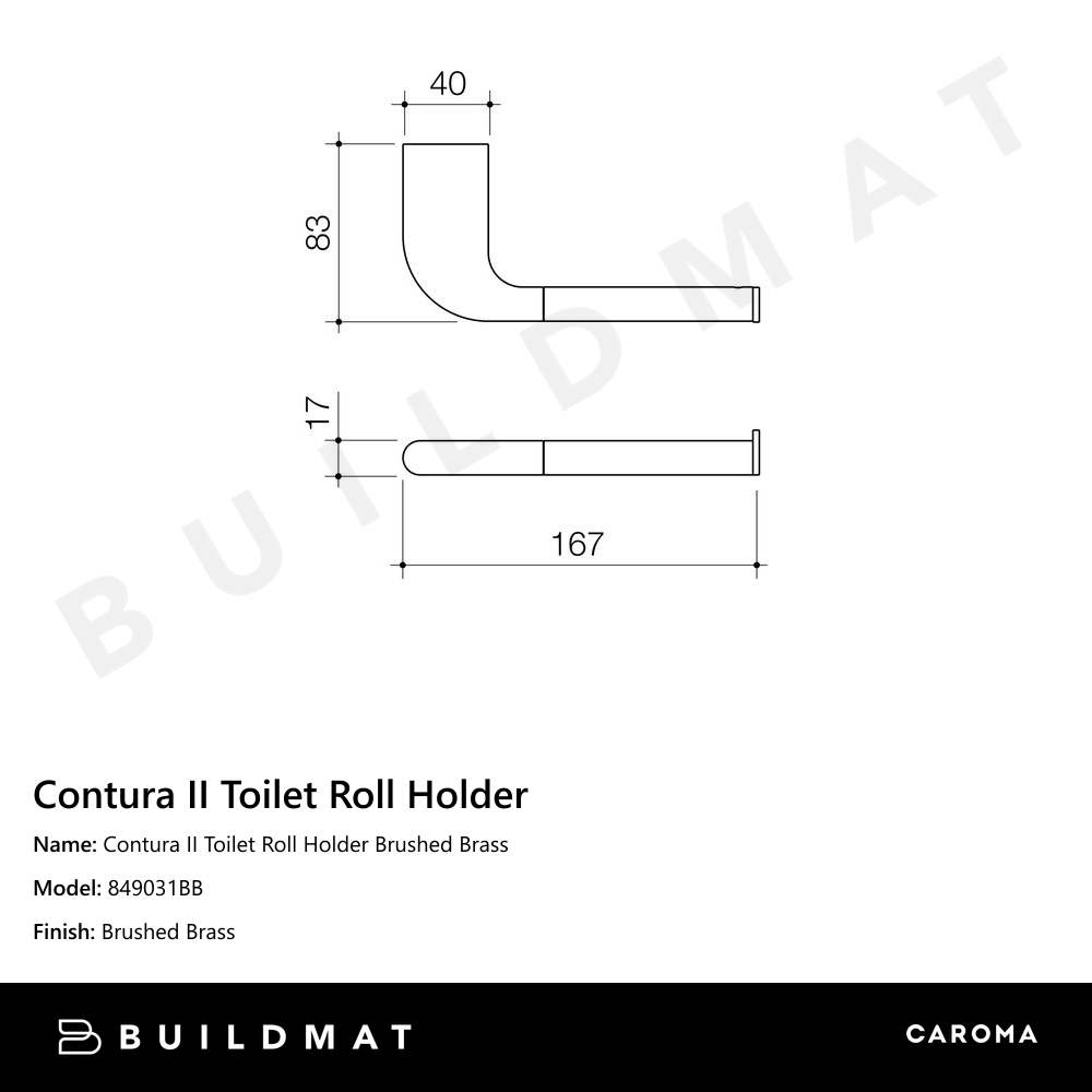 Contura II Toilet Roll Holder Brushed Brass