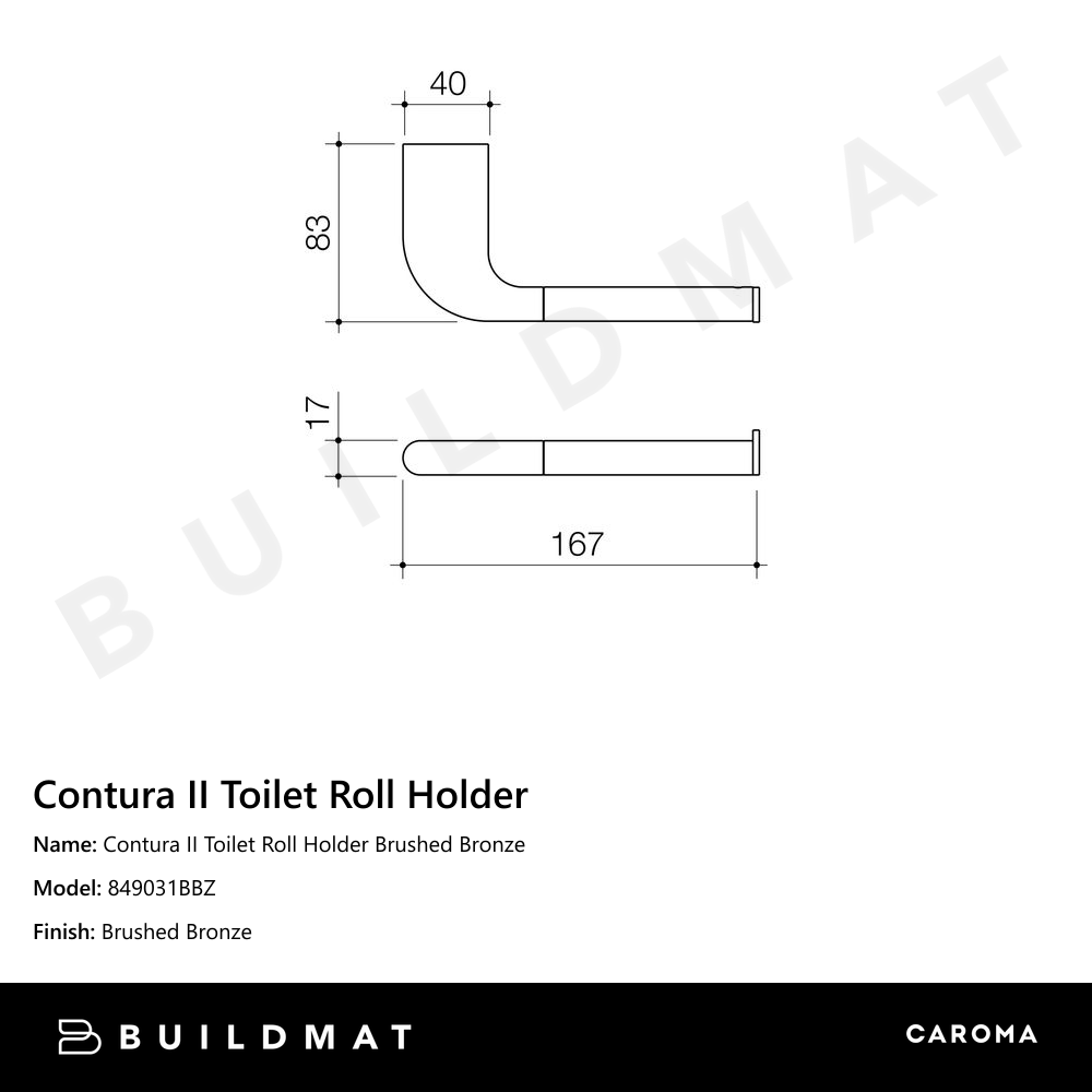 Contura II Toilet Roll Holder Brushed Bronze