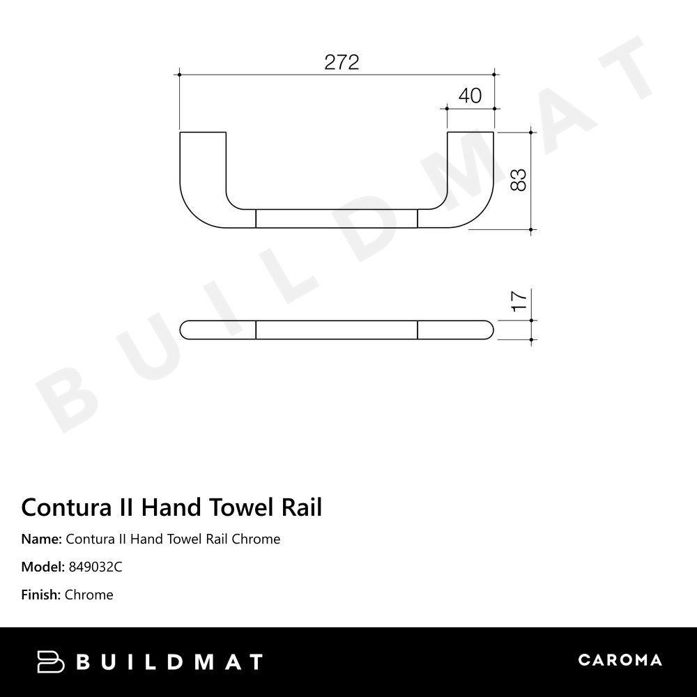 Contura II Hand Towel Rail Chrome