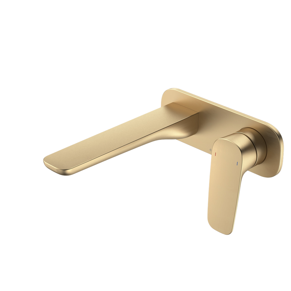 Contura II Wall Basin/Bath Mixer 180mm Brushed Brass