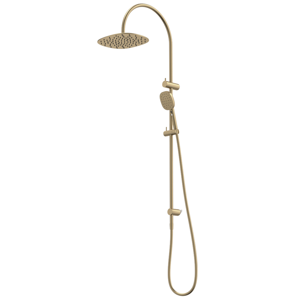 Contura II Rail Shower with Overhead Brushed Brass