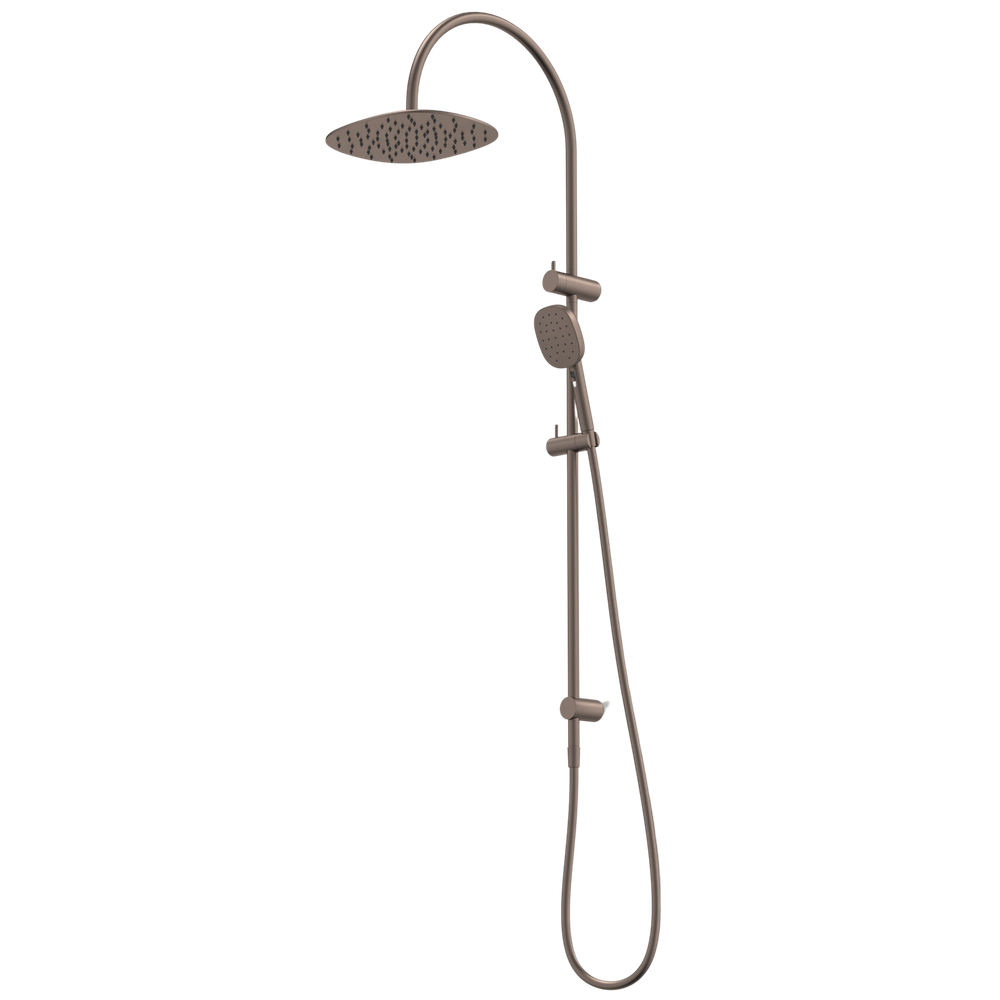 Contura II Rail Shower with Overhead Brushed Bronze