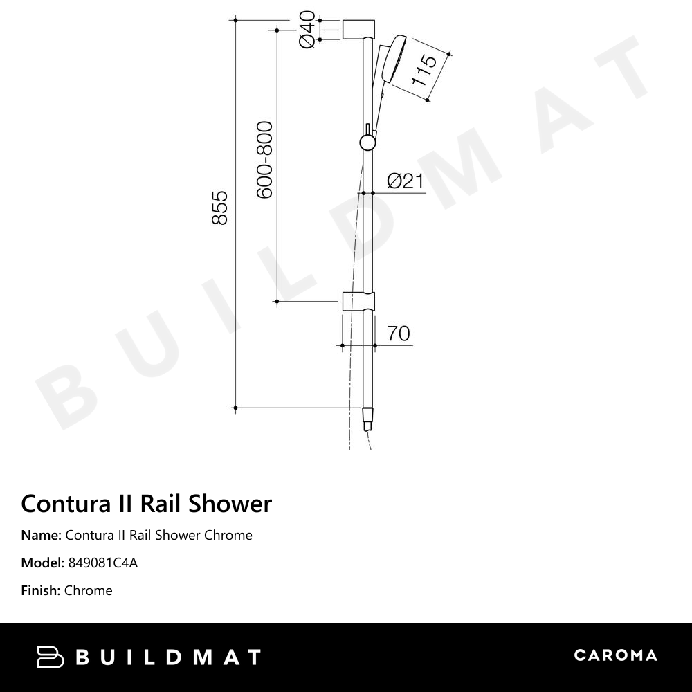 Contura II Rail Shower Chrome