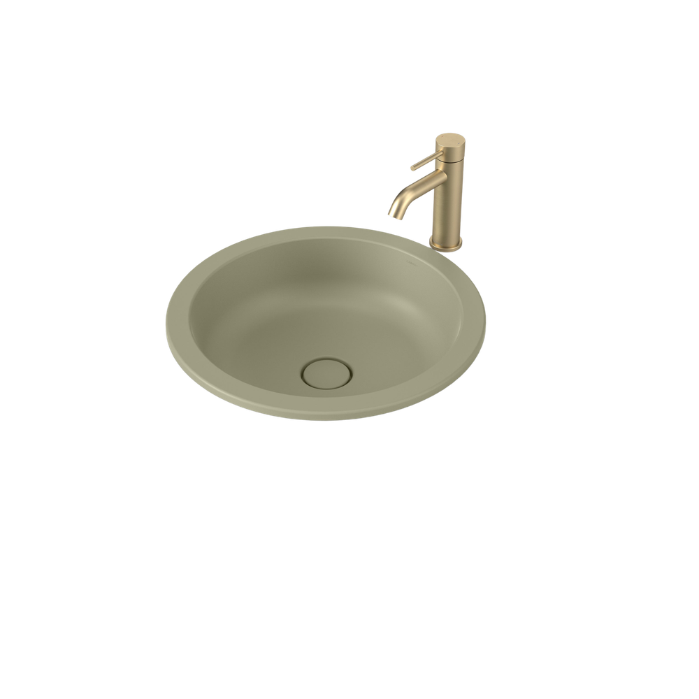 Liano II 440mm Round Under/Over Counter Basin Matte Green