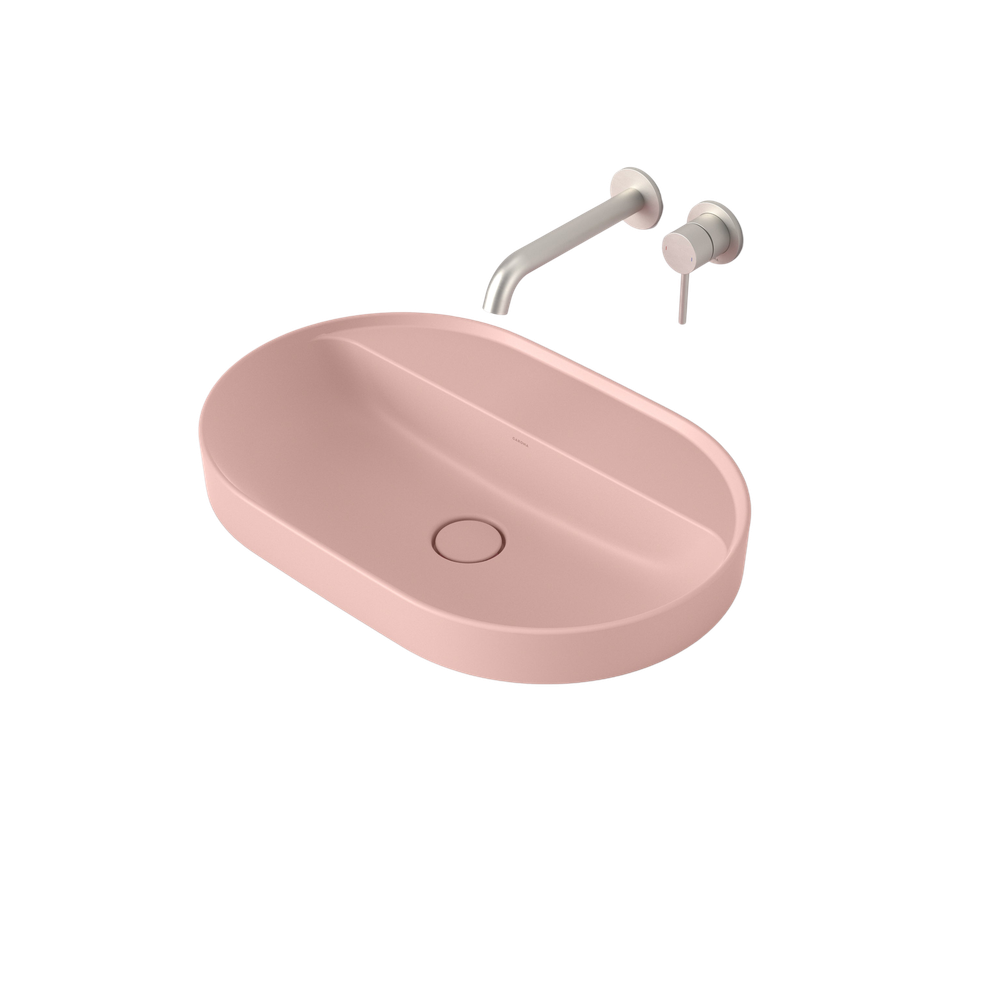 Liano II 600mm Pill Inset Basin with Tap Landing Matte Pink