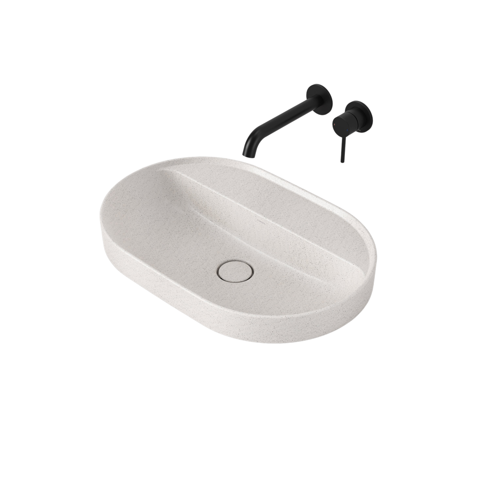 Liano II 600mm Pill Inset Basin with Tap Landing Matte Speckled