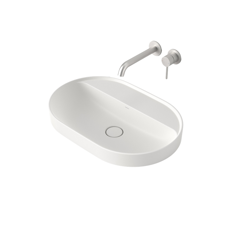 Liano II 600mm Pill Inset Basin with Tap Landing Matte White