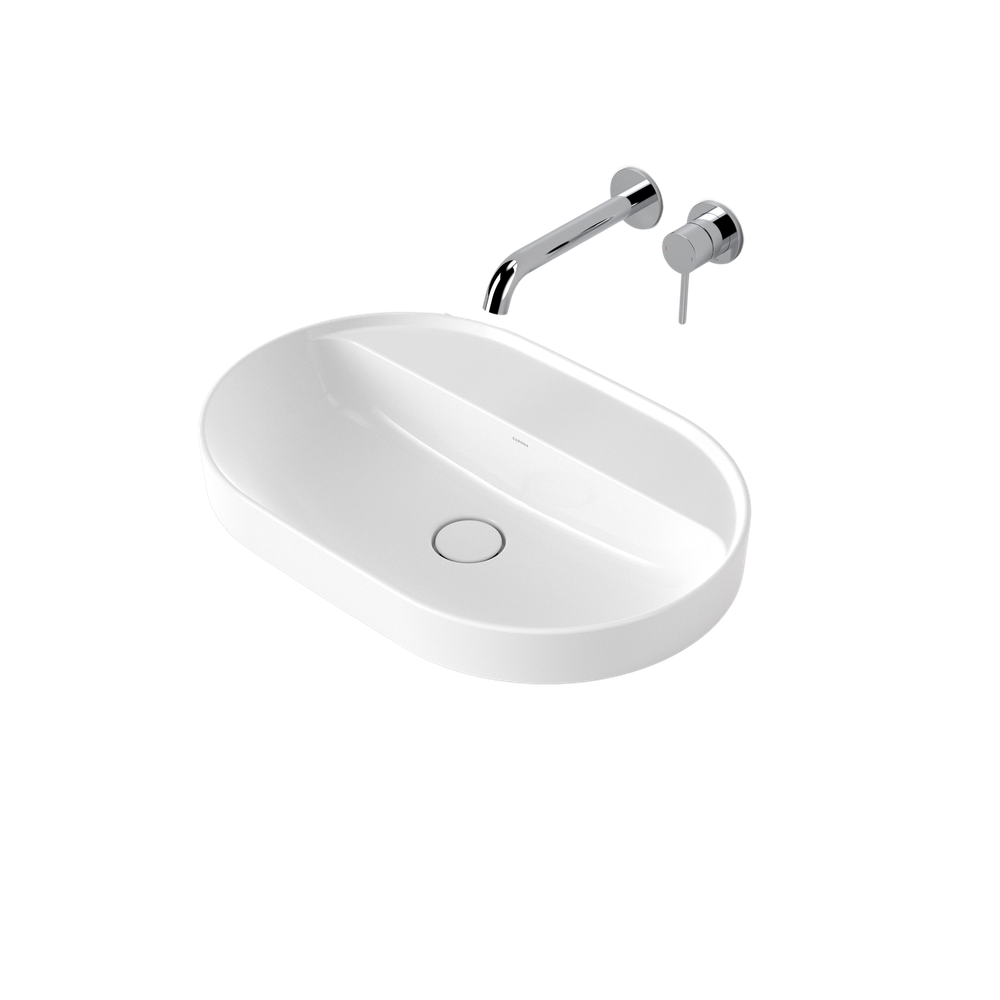 Liano II 600mm Pill Inset Basin with Tap Landing White