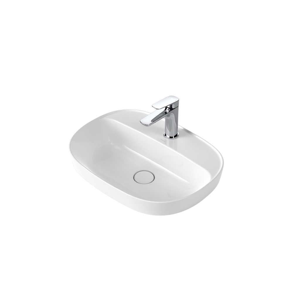 Contura II 530mm Inset Basin with Tap Landing White