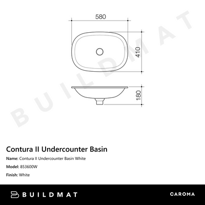 Contura II Undercounter Basin White