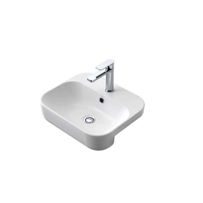 Luna Semi Recessed Basin with Tap Landing