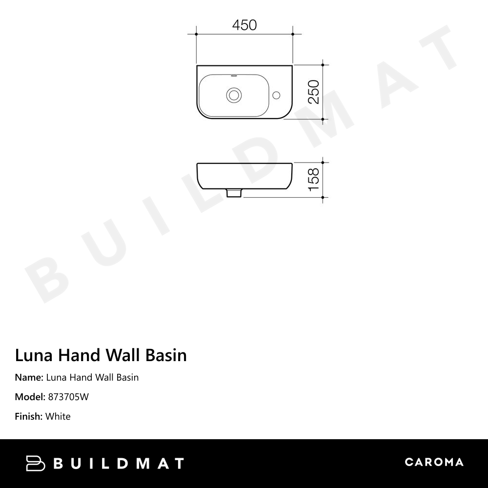 Luna Hand Wall Basin