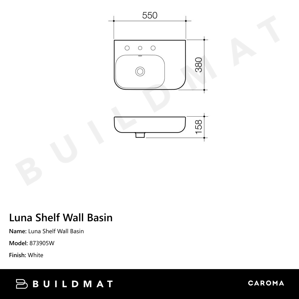 Luna Shelf Wall Basin