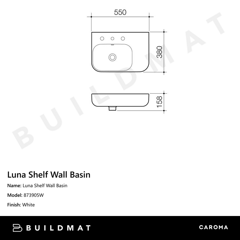 Luna Shelf Wall Basin