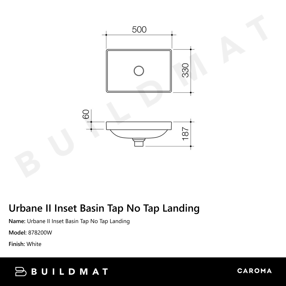 Urbane II Inset Basin Tap No Tap Landing