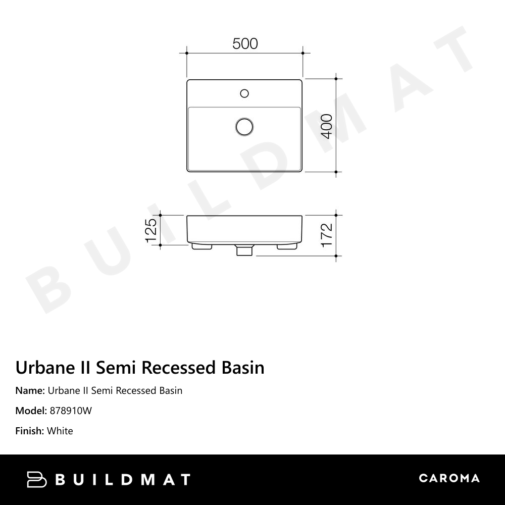 Urbane II Semi Recessed Basin