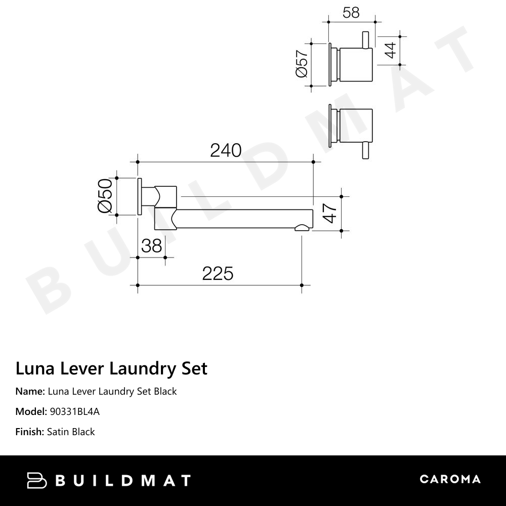 Luna Lever Laundry Set Black