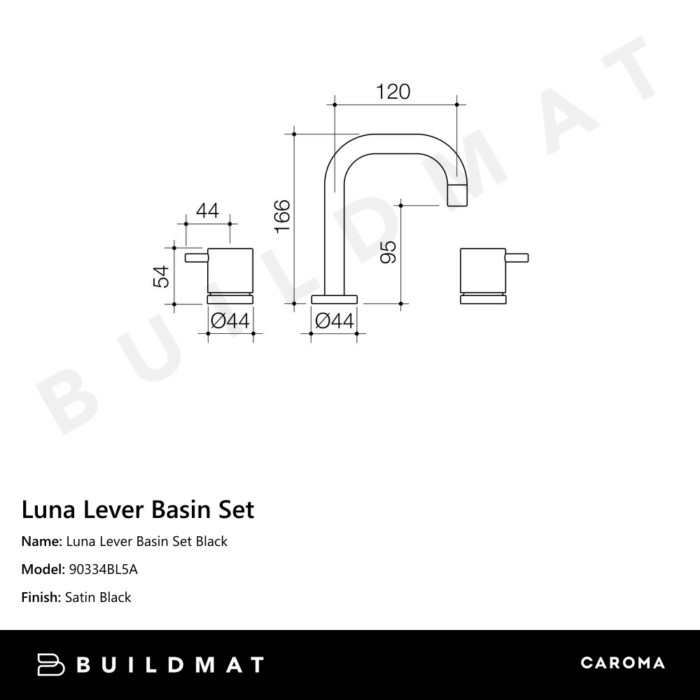 Luna Lever Basin Set Black