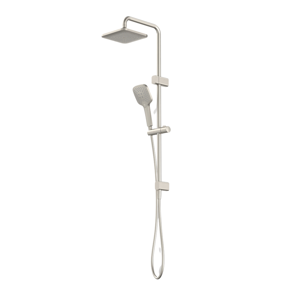 Luna System Overhead Shower On Rail Brushed Nickel