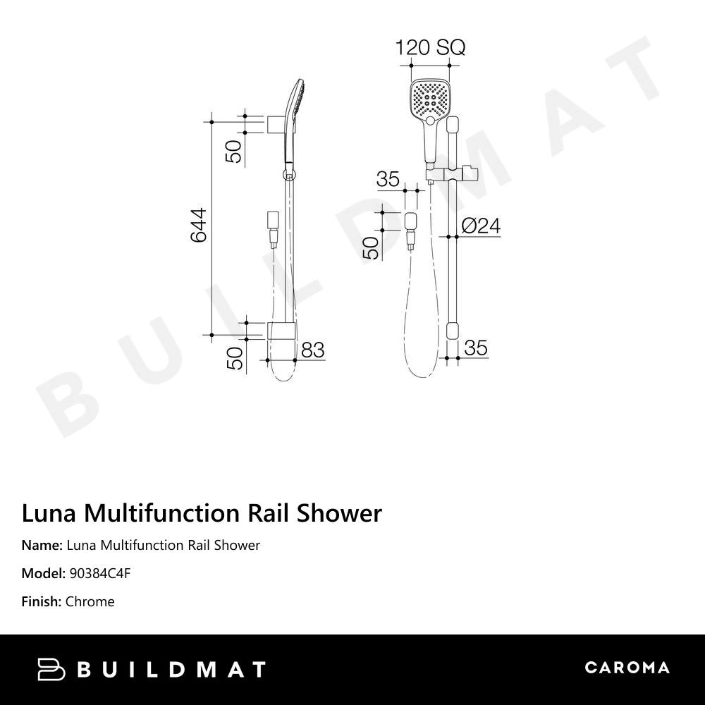 Luna Multifunction Rail Shower