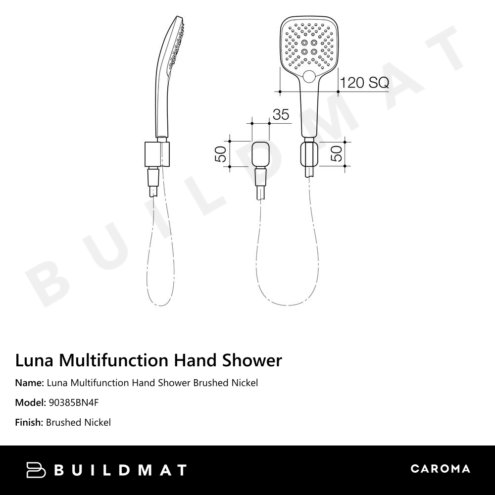 Luna Multifunction Hand Shower Brushed Nickel