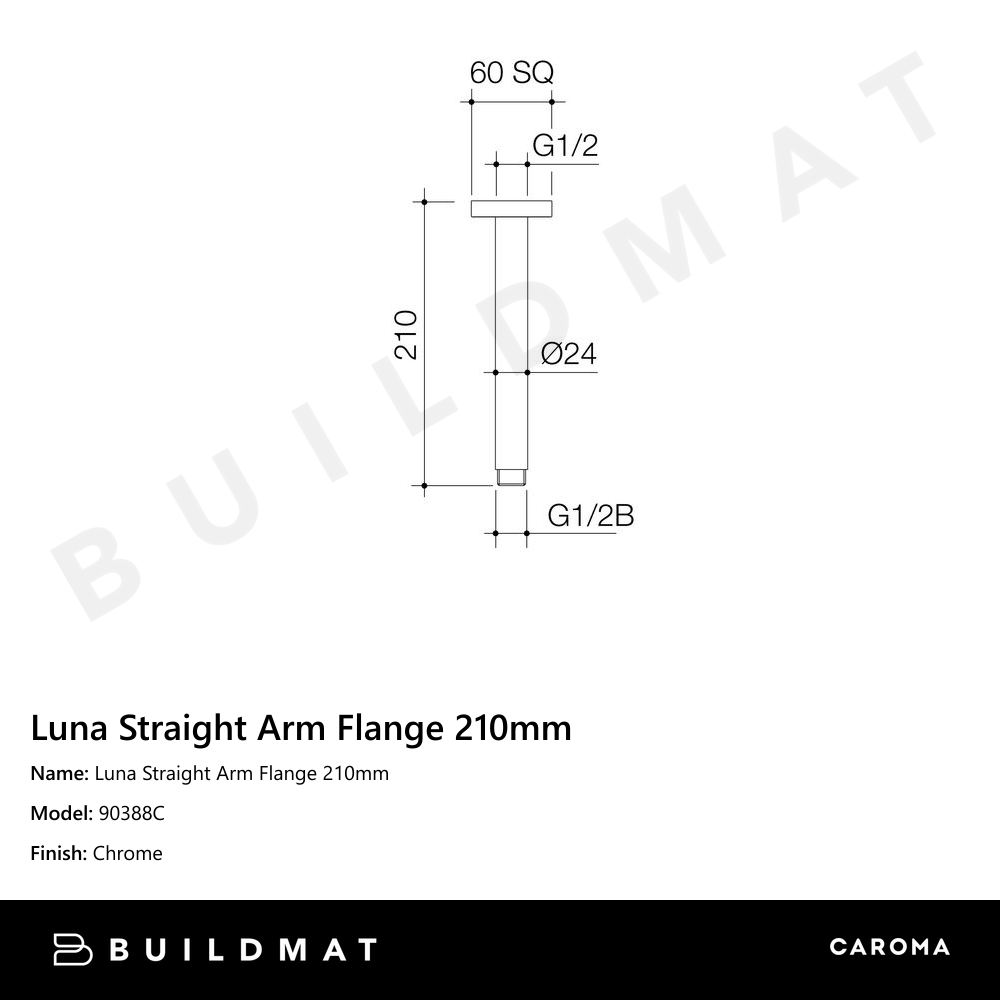 Luna Straight Arm Flange 210mm