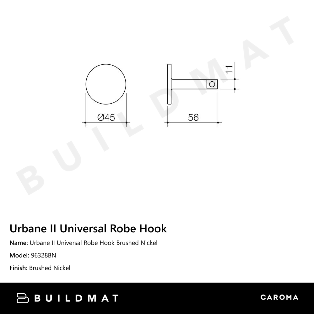 Urbane II Universal Robe Hook Brushed Nickel