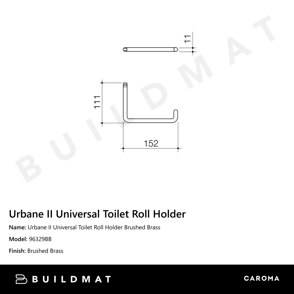 Urbane II Universal Toilet Roll Holder Brushed Brass