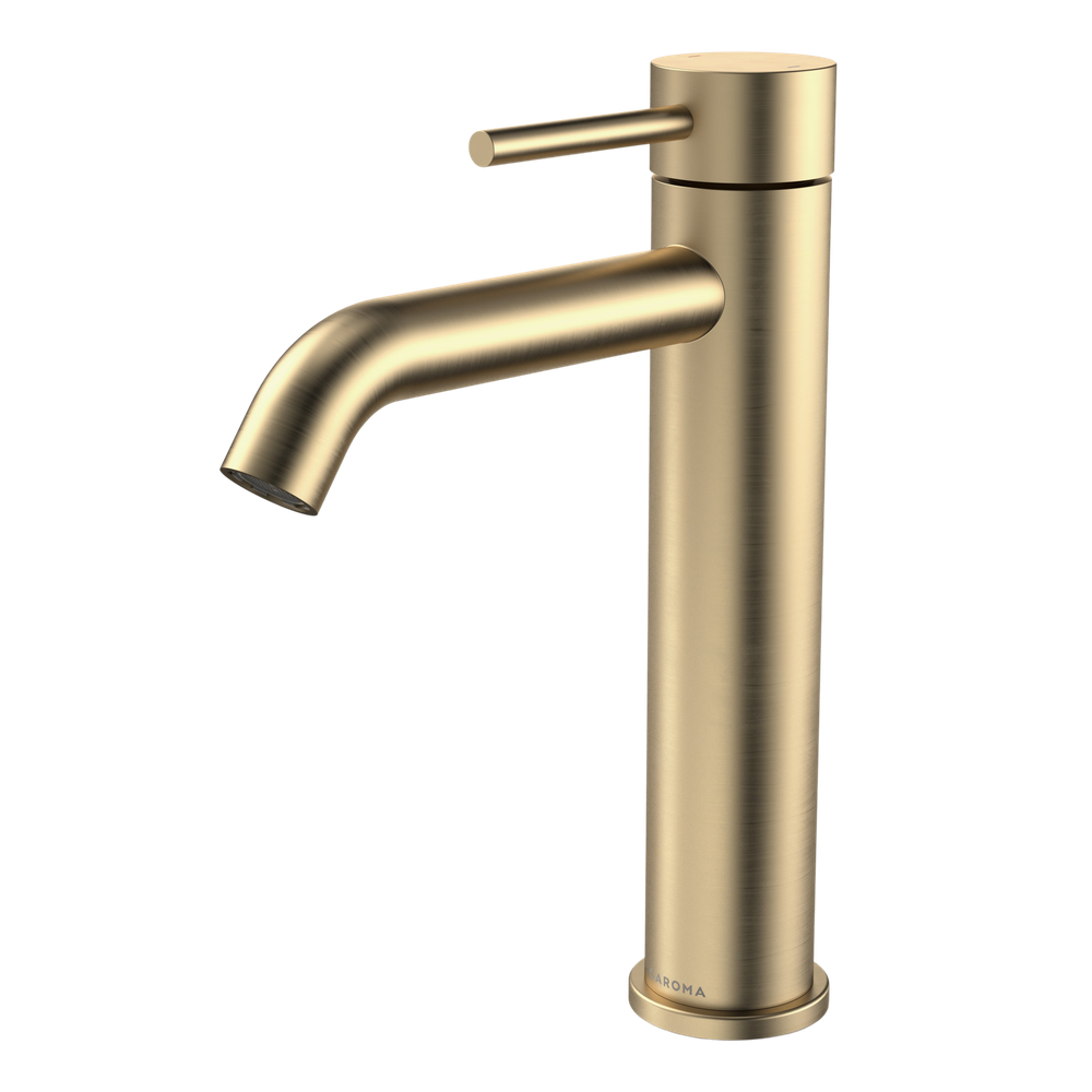 Liano II Mid Tower Basin Mixer Brushed Brass Lead Free