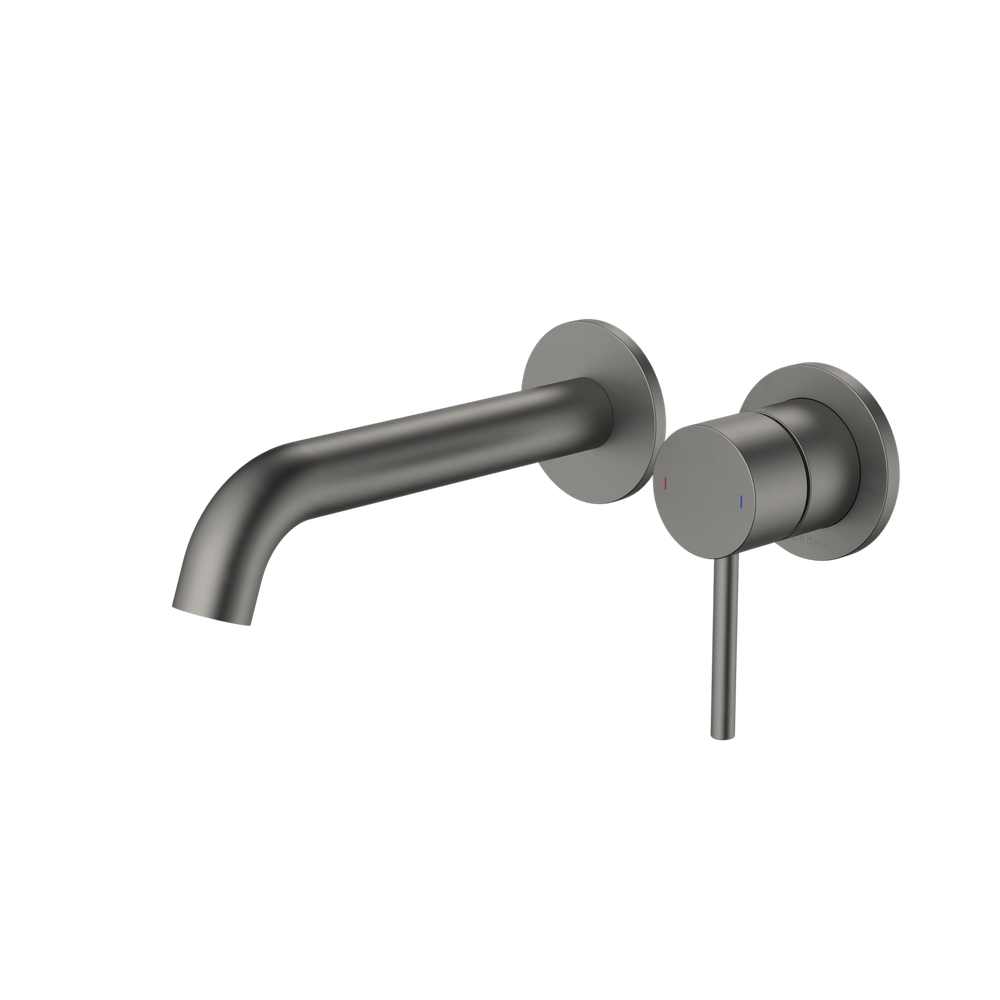 Liano II 175mm Wall Basin/Bath Mixer and Outlet Gunmetal Lead Free