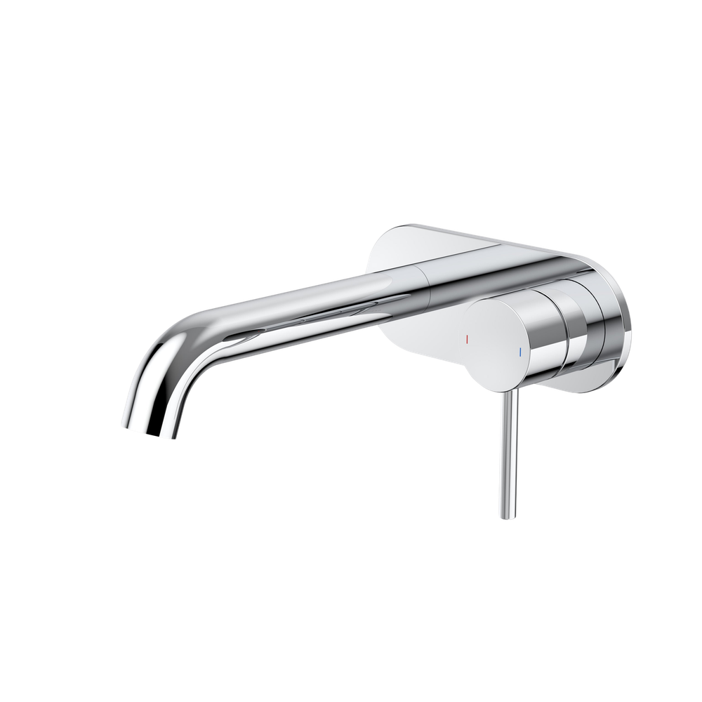 Liano II 175mm Wall Basin/Bath Mixer and Outlet Rounded Plate Chrome Lead Free