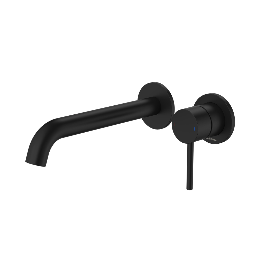 Liano II 210mm Wall Basin/Bath Mixer and Outlet Matte Black Lead Free