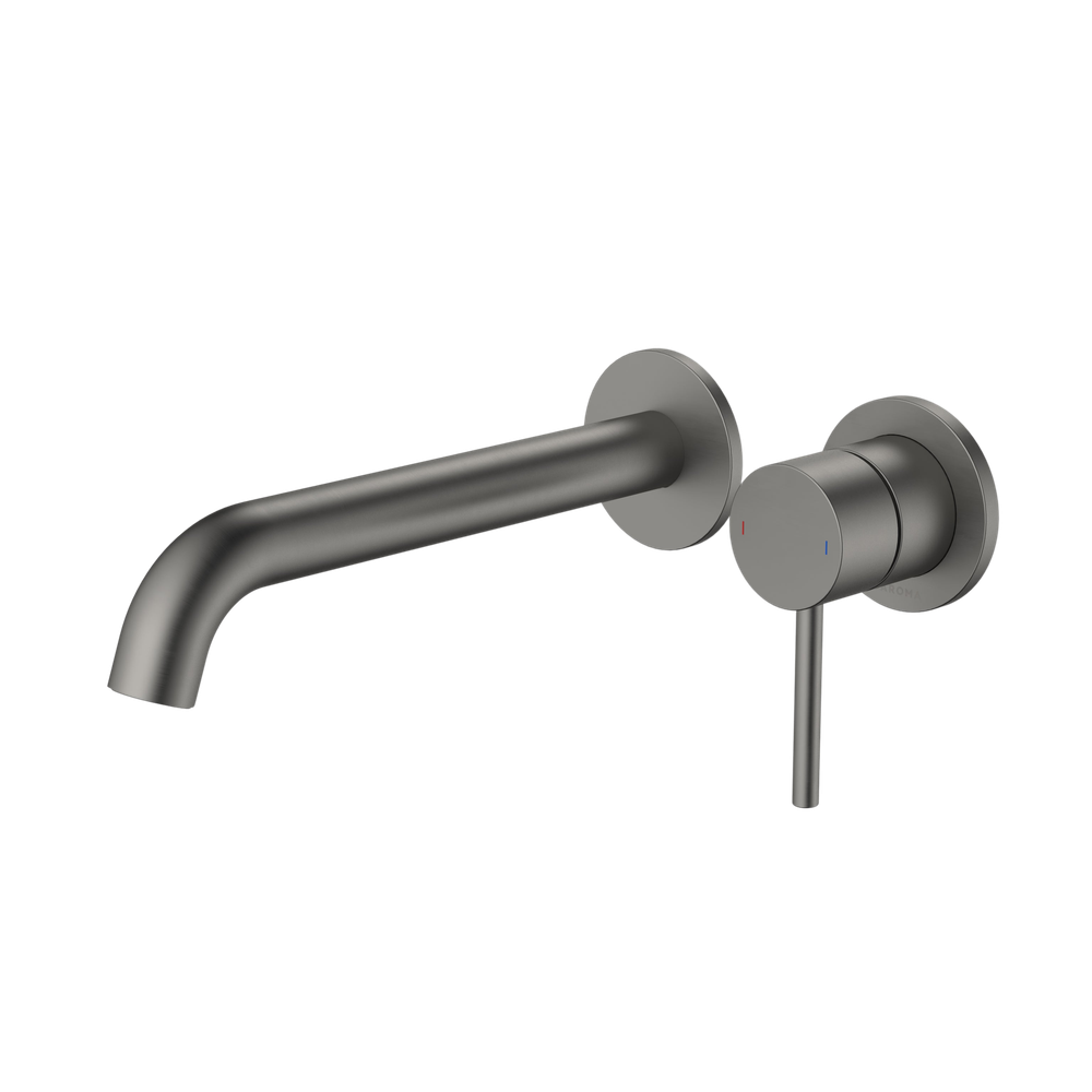 Liano II 210mm Wall Basin/Bath Mixer and Outlet Gunmetal Lead Free