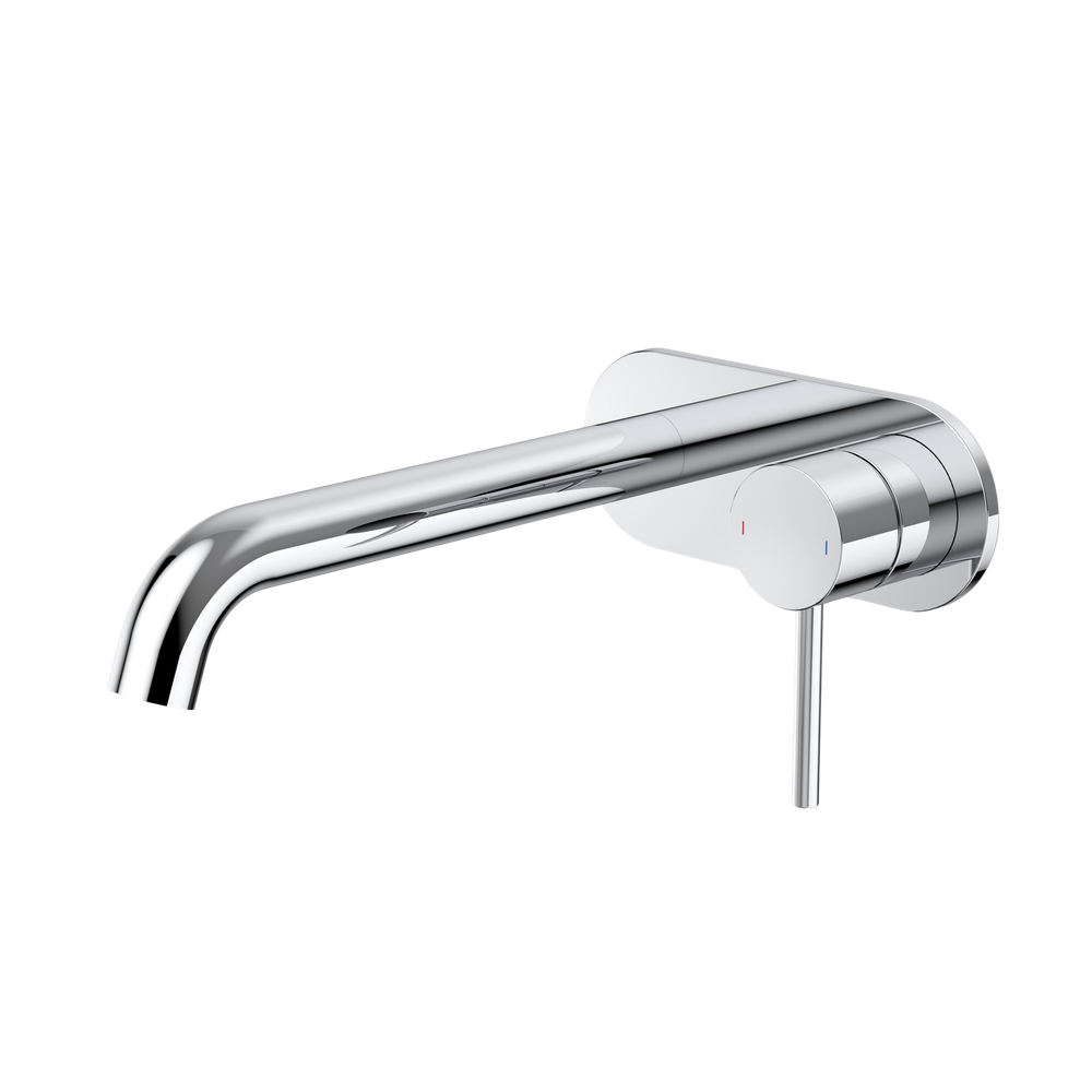 Liano II 210mm Wall Basin/Bath Mixer and Outlet Rounded Plate Chrome Lead Free