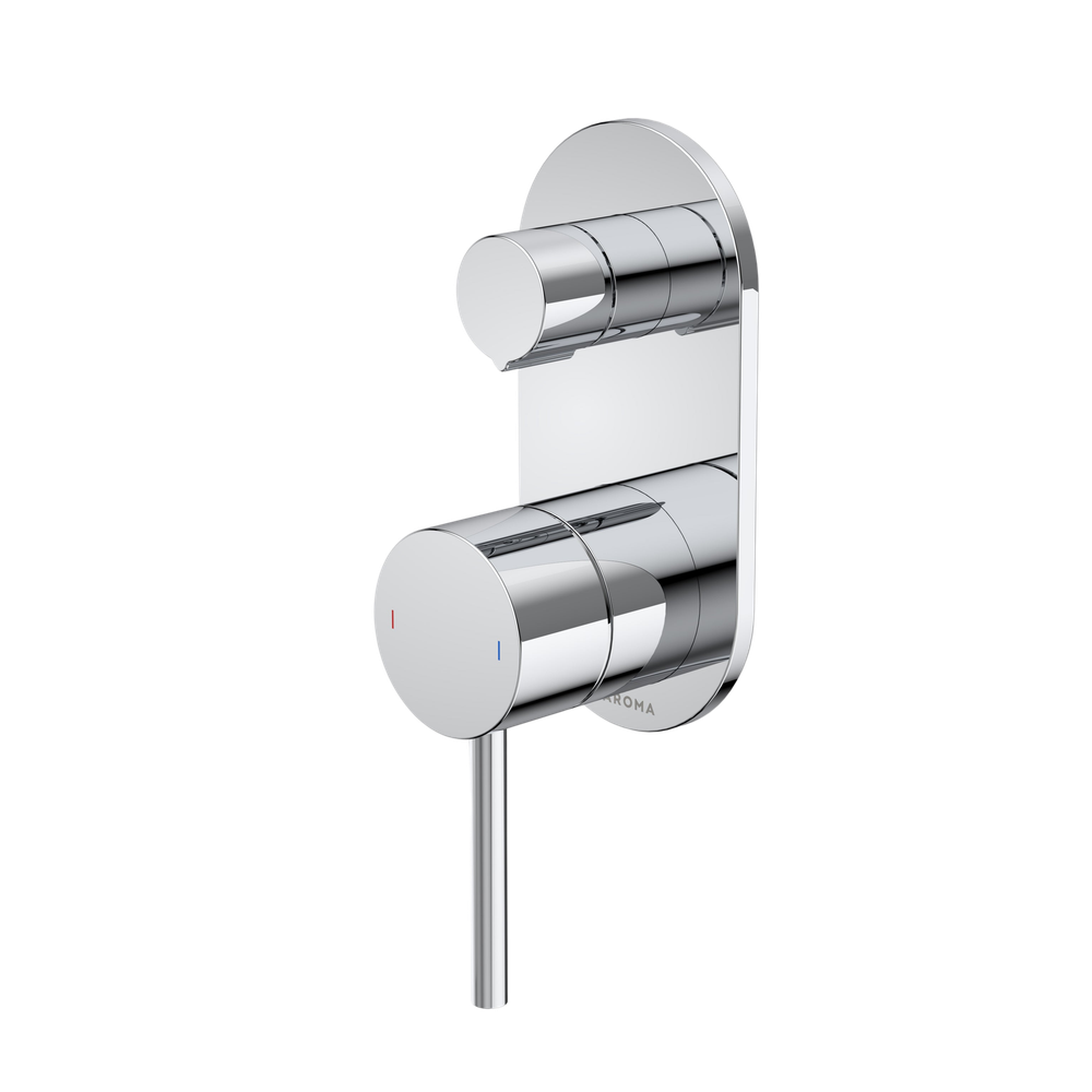 Liano II Bath / Shower Mixer With Diverter and Outlet Rounded Plate Chrome