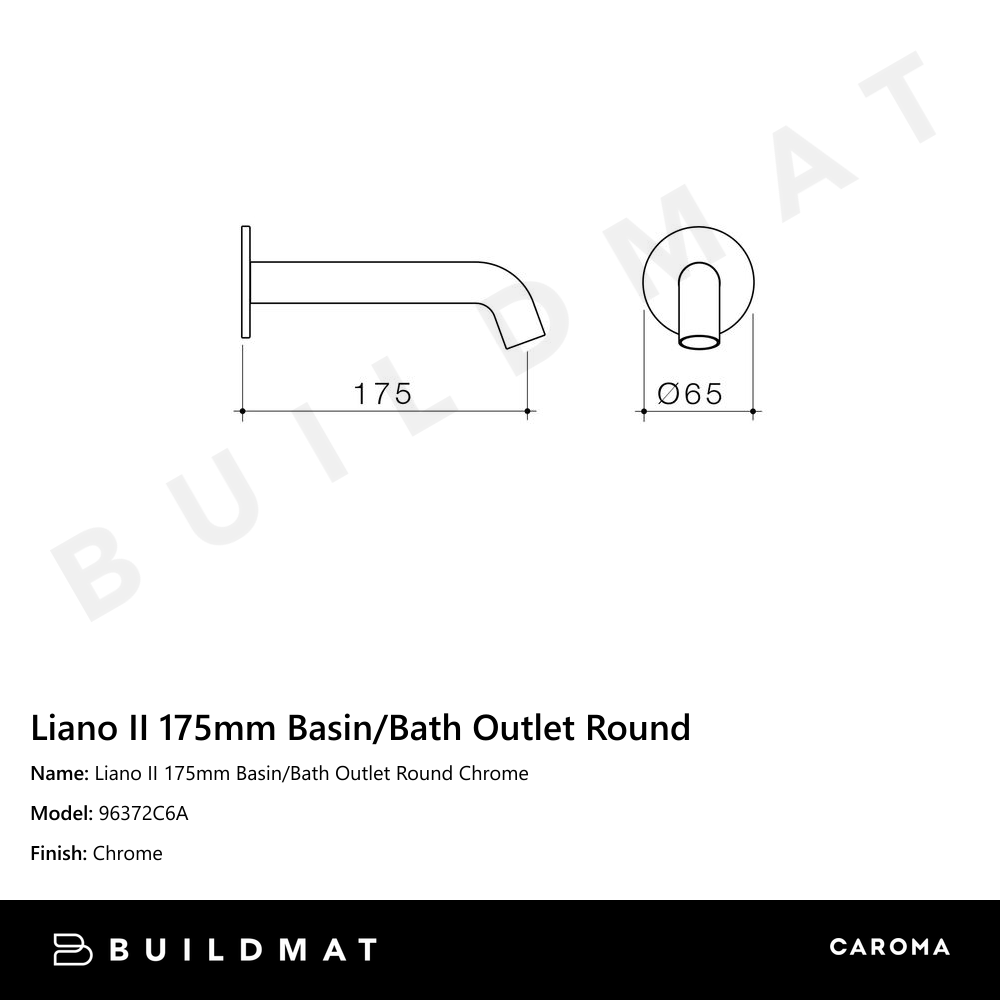 Liano II 175mm Basin/Bath Outlet Round Chrome