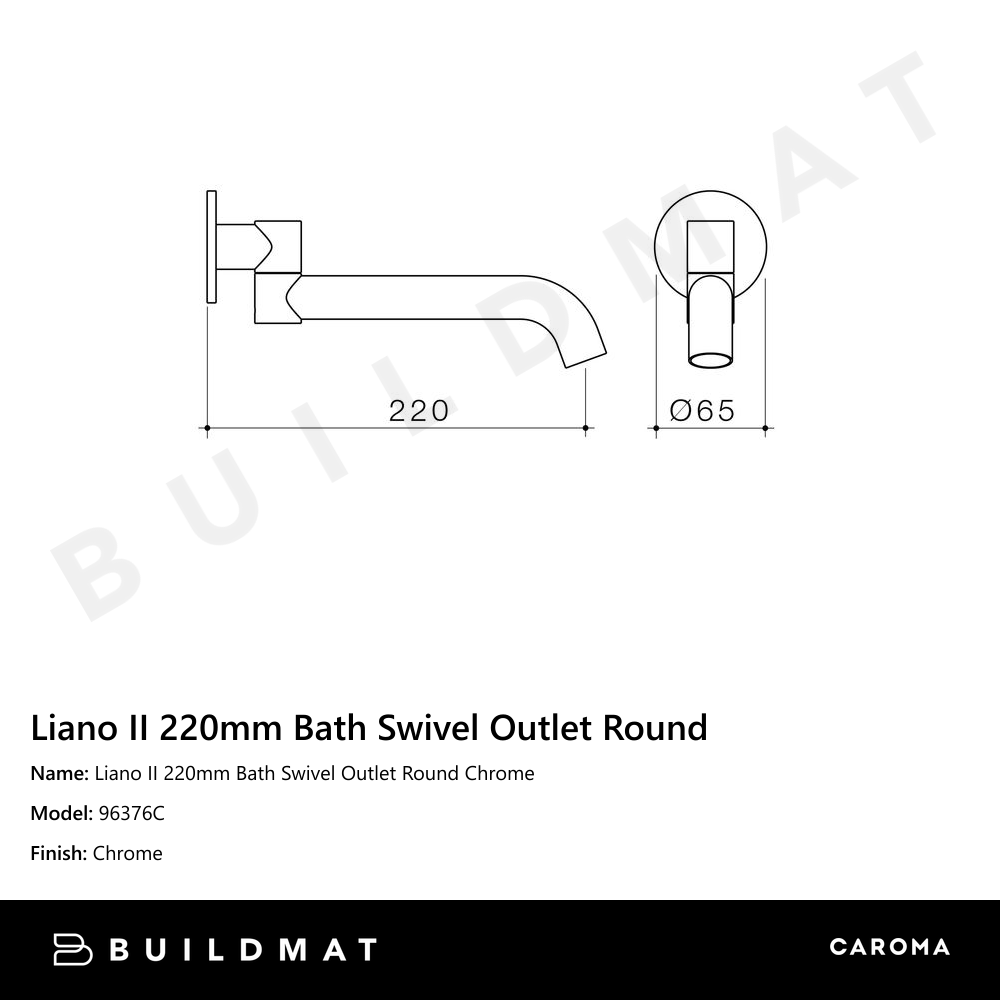 Liano II 220mm Bath Swivel Outlet Round Chrome