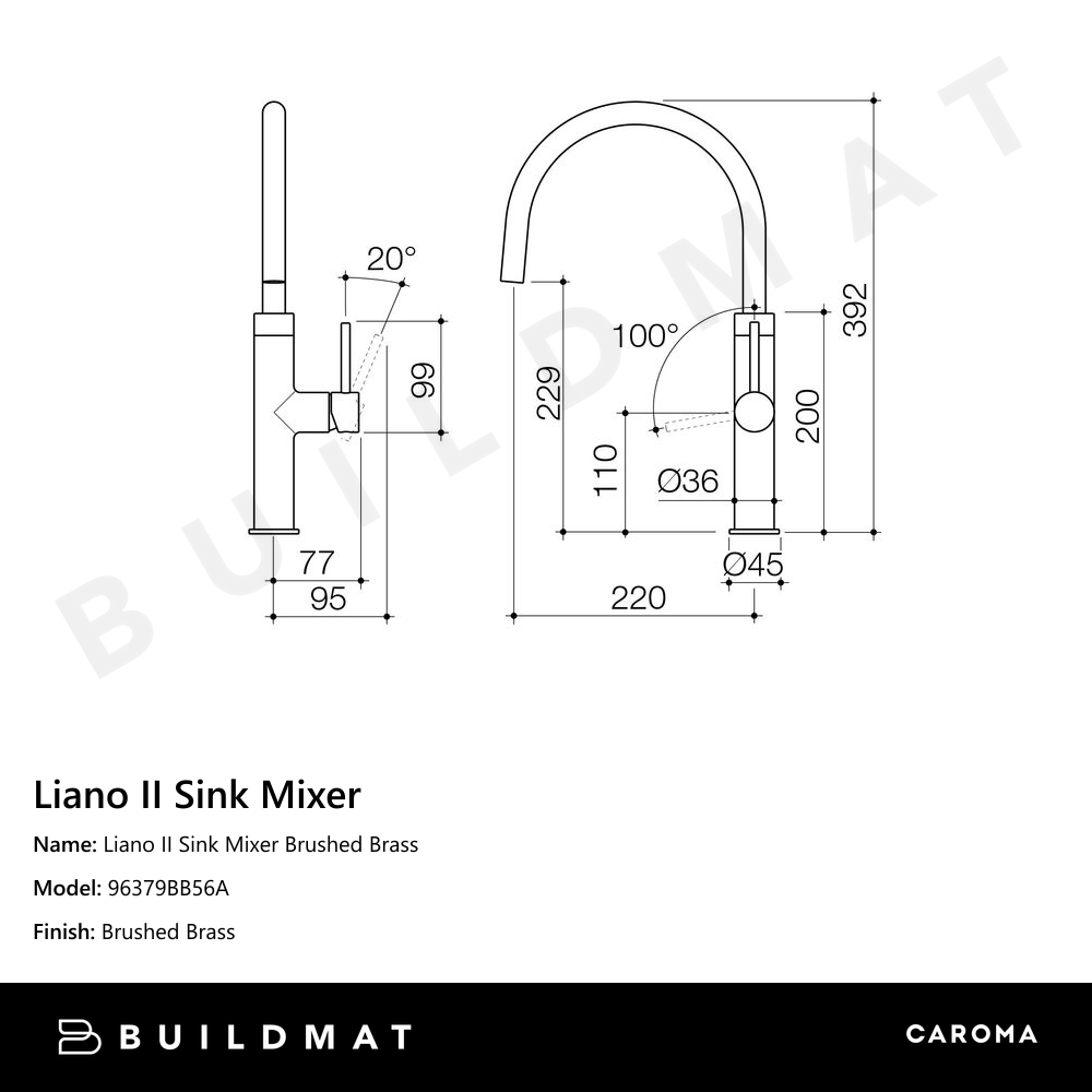 Liano II Sink Mixer Brushed Brass