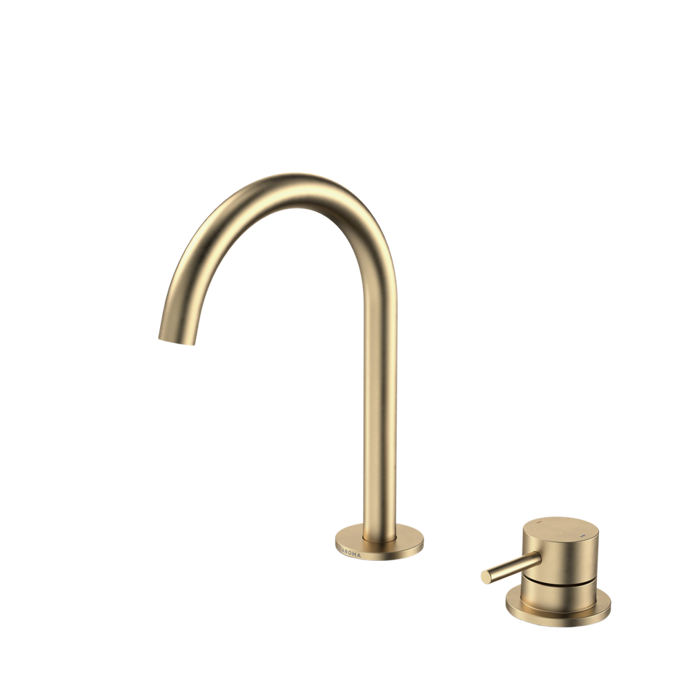 Liano II Hob Basin Mixer Set 160mm Brushed Brass