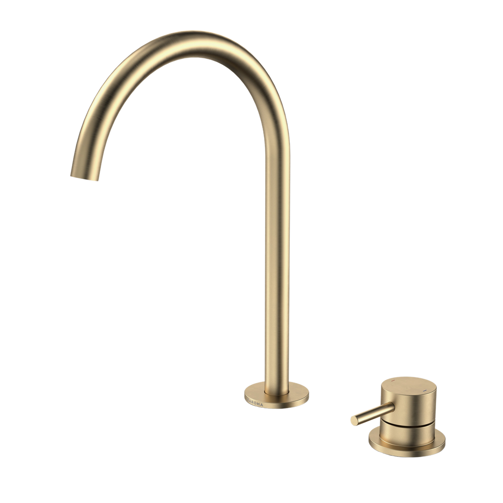 Liano II Hob Basin/Sink Mixer Set 200mm Brushed Brass