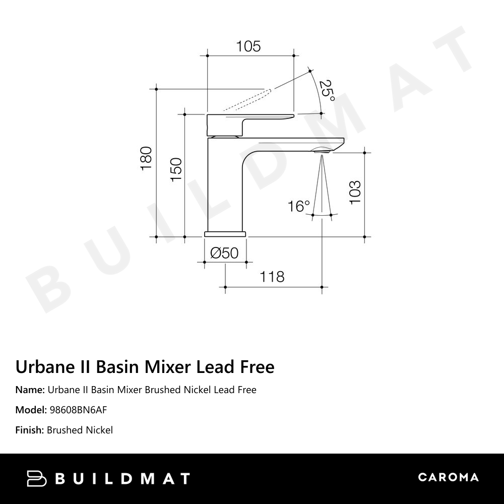 Urbane II Basin Mixer Brushed Nickel Lead Free