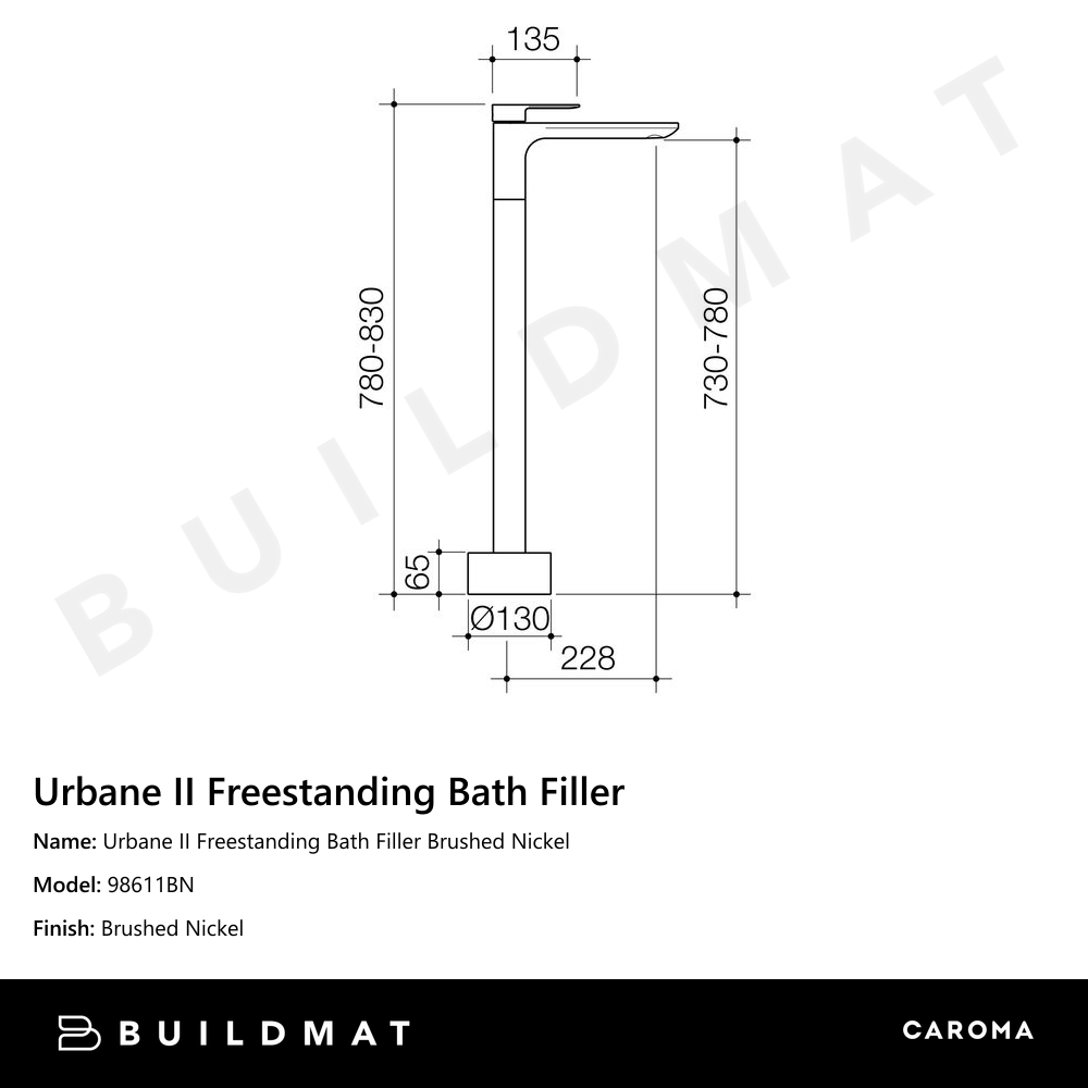 Urbane II Freestanding Bath Filler Brushed Nickel