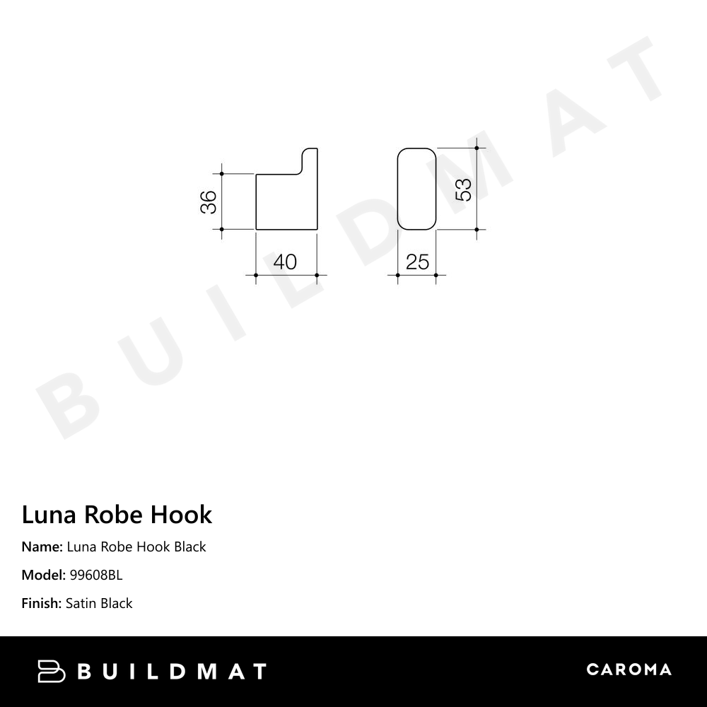 Luna Robe Hook Black