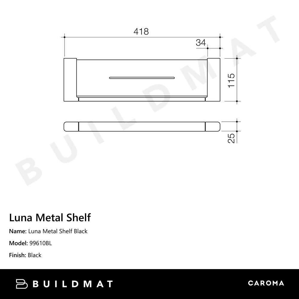 Luna Metal Shelf Black