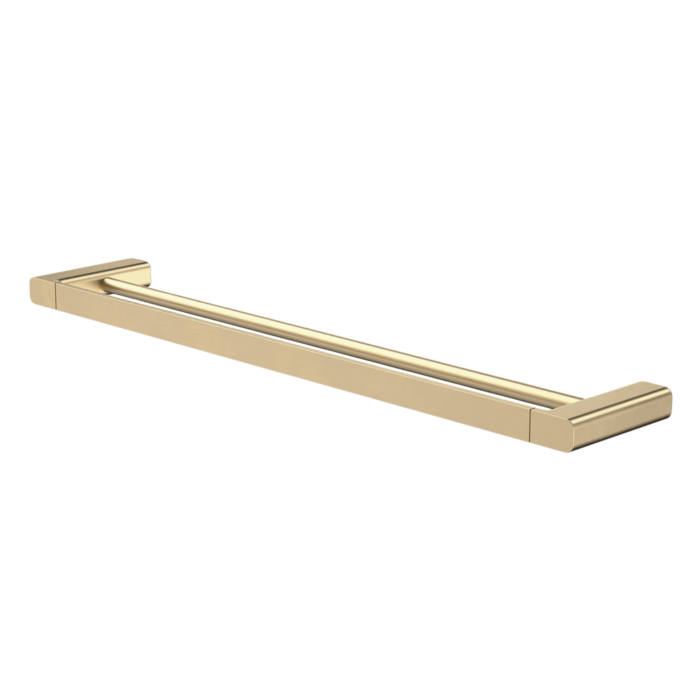 Luna Double Towel Rail 630mm Brushed Brass