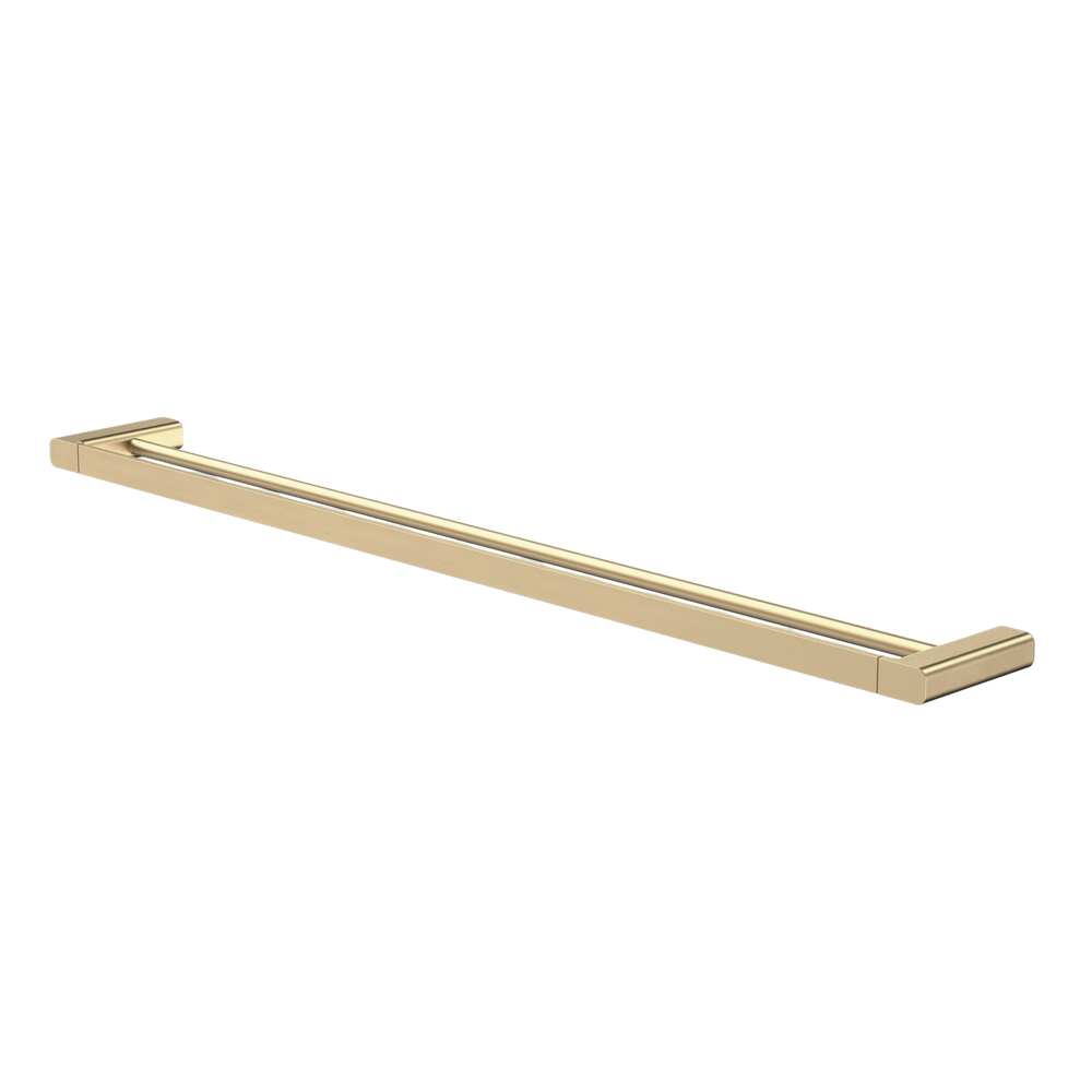 Luna Double Towel Rail 930mm Brushed Brass