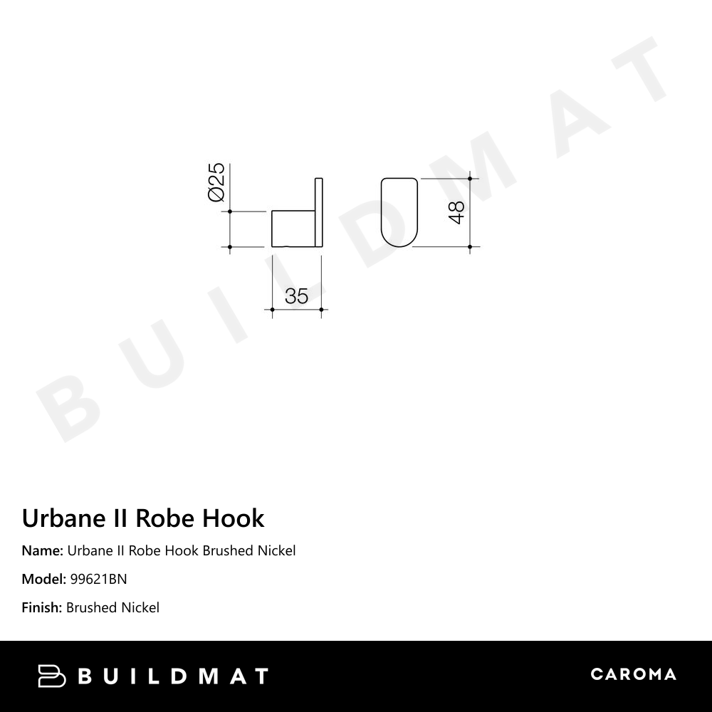 Urbane II Robe Hook Brushed Nickel