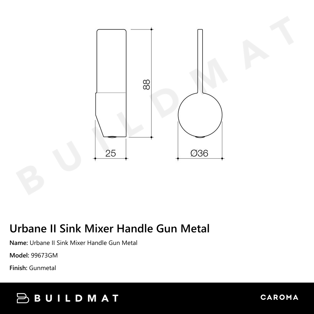 Urbane II Sink Mixer Handle Gun Metal